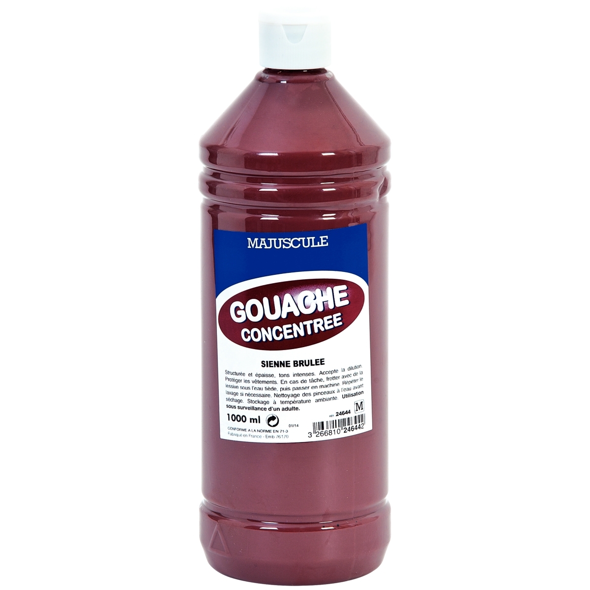 Flacon 1L de gouache concentrée MAJUSCULE, coloris sienne brûlée