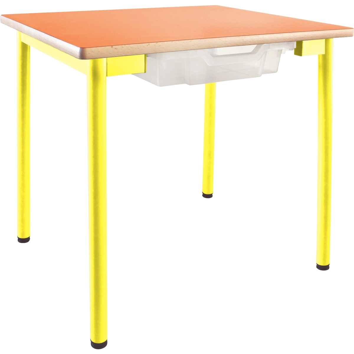 Table maternelle + bac 60x50cm T2 jaune