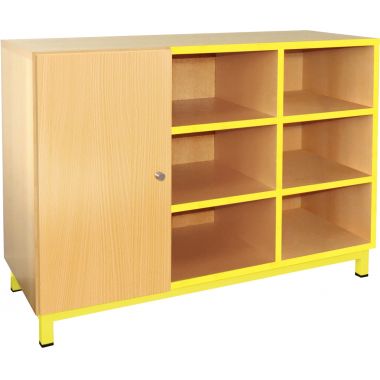 Meuble 9 cases + 1 porte jaune