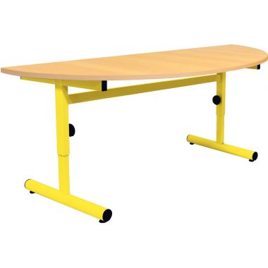 Table 1/2 lune 120x60cm T1 à T3 jaune
