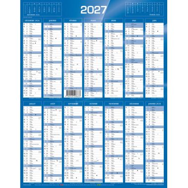 Calendrier mural 405x550mm vertical bleu