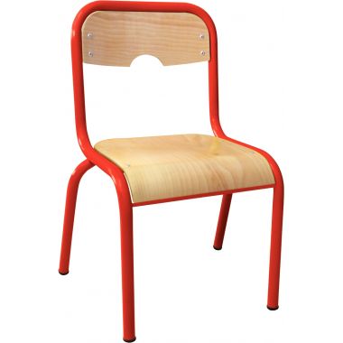 Chaise 4 pieds assise et dos encastrés T3 rouge
