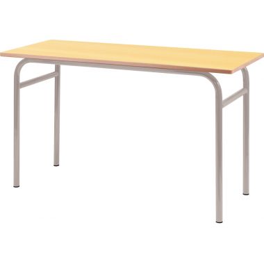 Table fixe 4 pieds 130x50cm T6 gris alu
