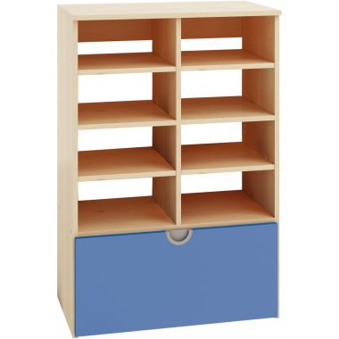 Etagère 8 cases + 1 bac à roulettes CUBO
