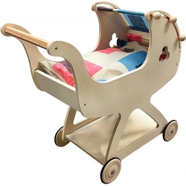 Landau en bois pour poupée