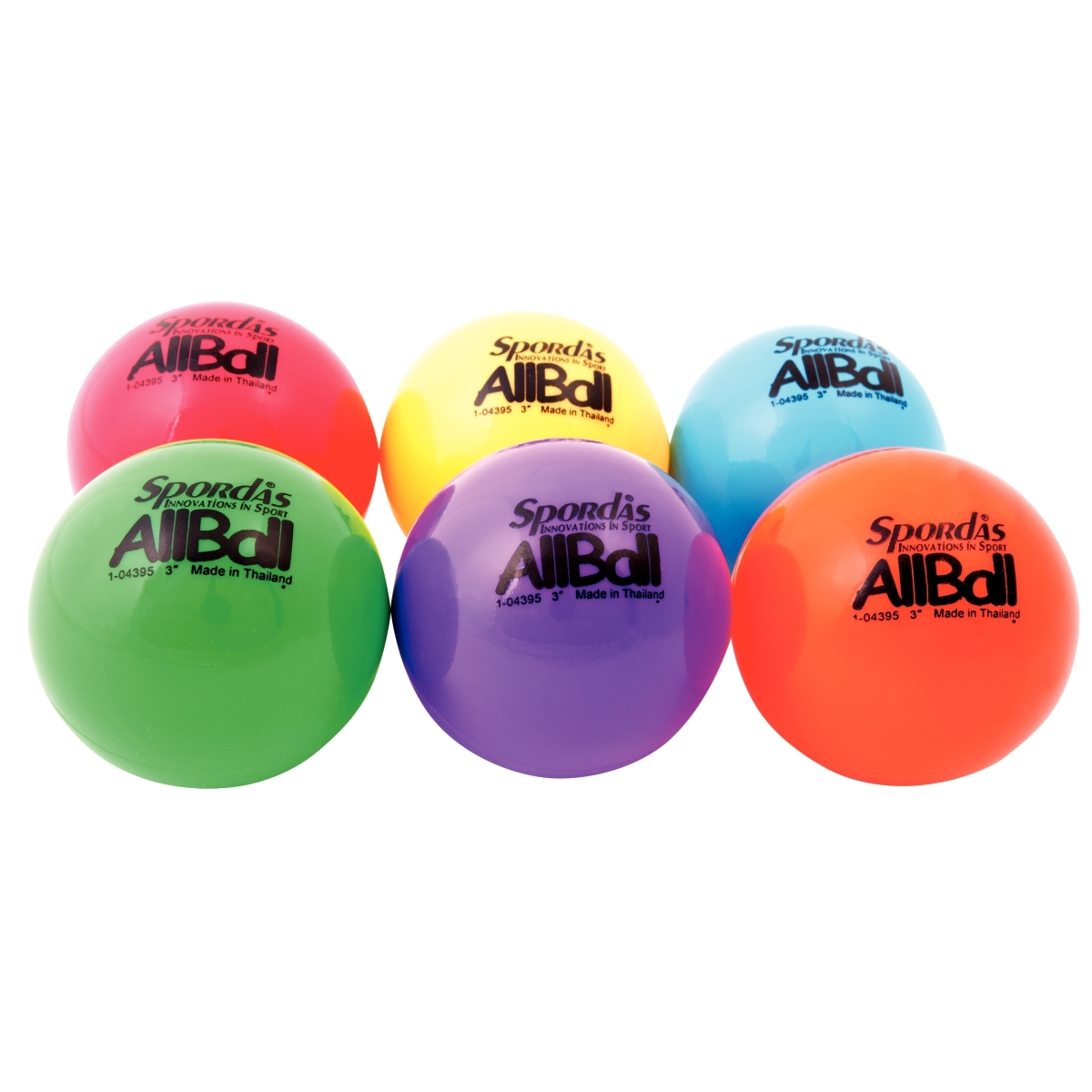 Lot de 6 balles en PVC diamètre 7,6cm coloris assortis