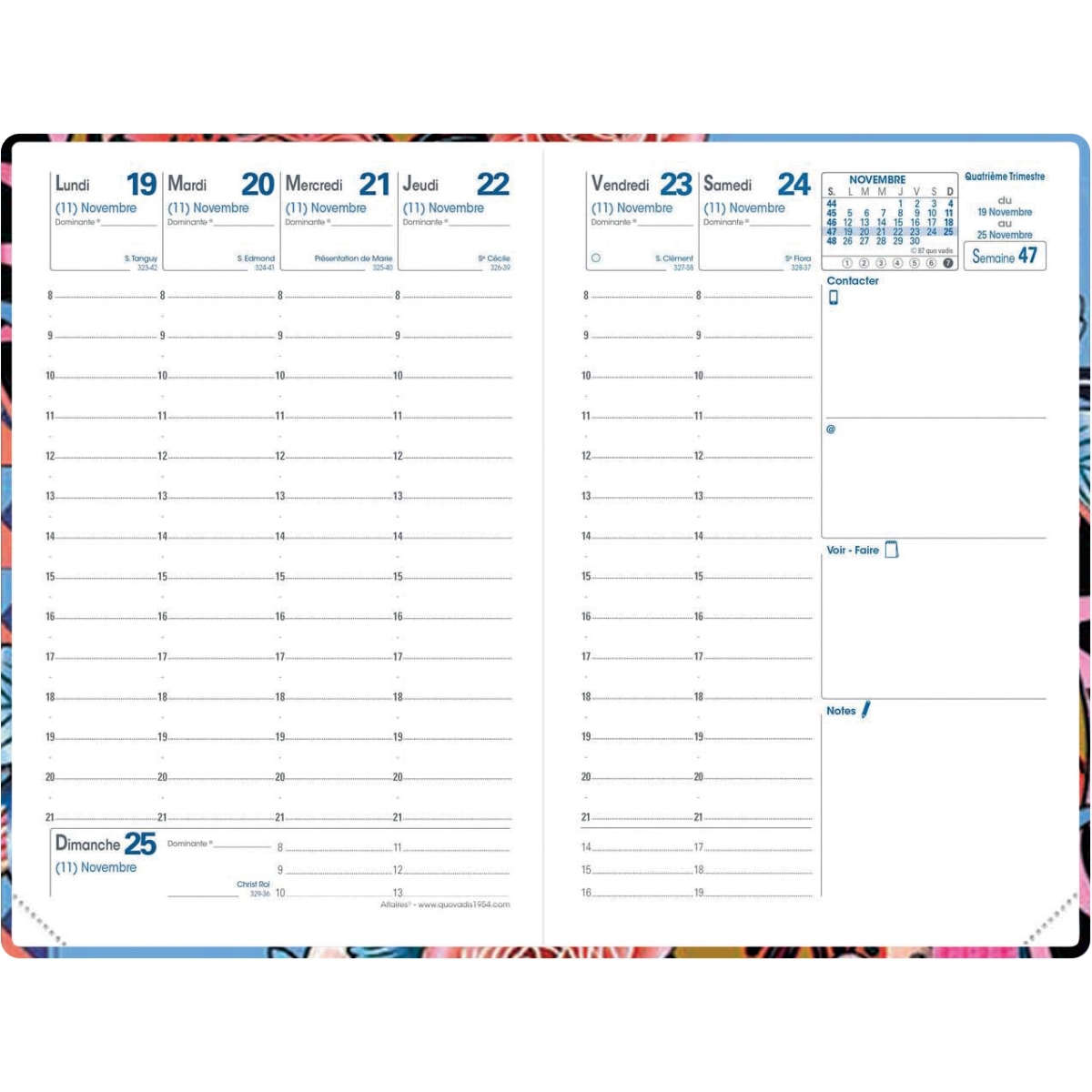 Agenda semainier Catalina 10x15cm