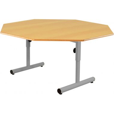 Table octogonale 120cm T1 à T3 gris alu