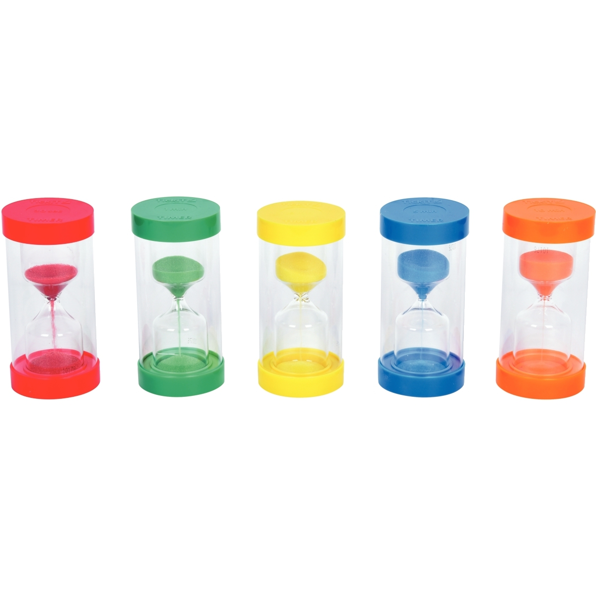Set de 5 sabliers 15x7cm 30s-1min-3min-5min-10min