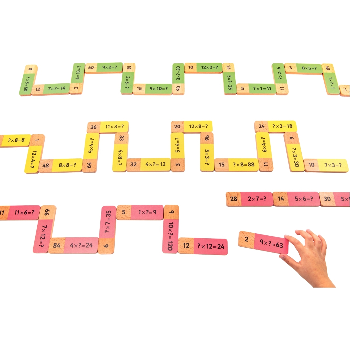 Dominos  en bois multiplication de 60 pièces