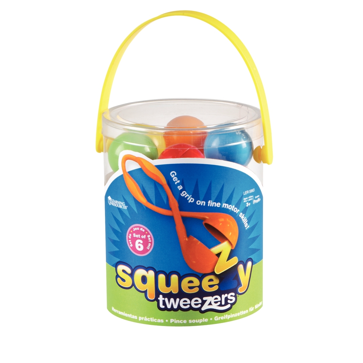 Pot de 6 pinces bulle coloris assortis