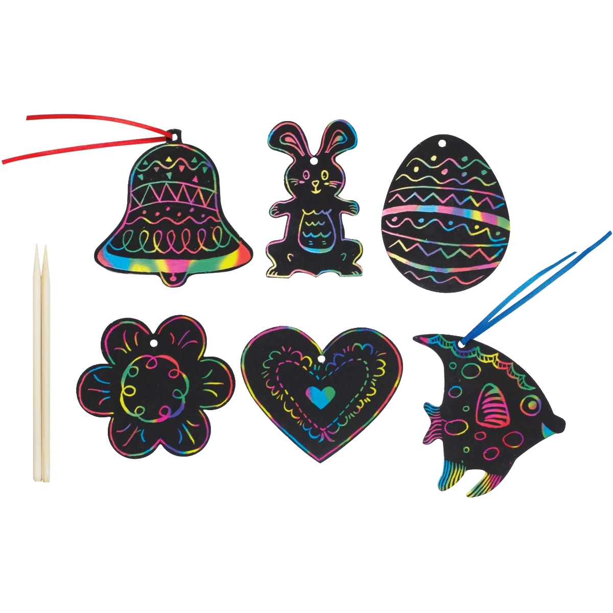 Sachet de 60 formes printemps à gratter