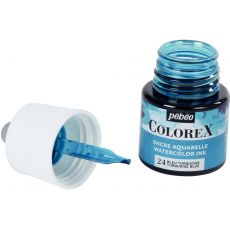 Boîte de 10 Flacons 45 ml d'encre à dessiner COLOREX, coloris assortis