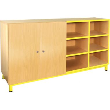 Meuble 12 cases 2 portes jaune