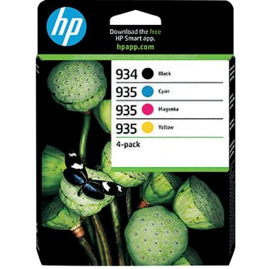 HP 934/935 pack de 4 cartouches noire, cyan, magenta, jaune authentiques (6ZC72AE)