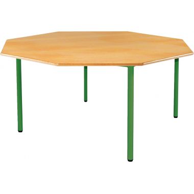 Table  octogonale 4 pieds Ø120cm T0 vert