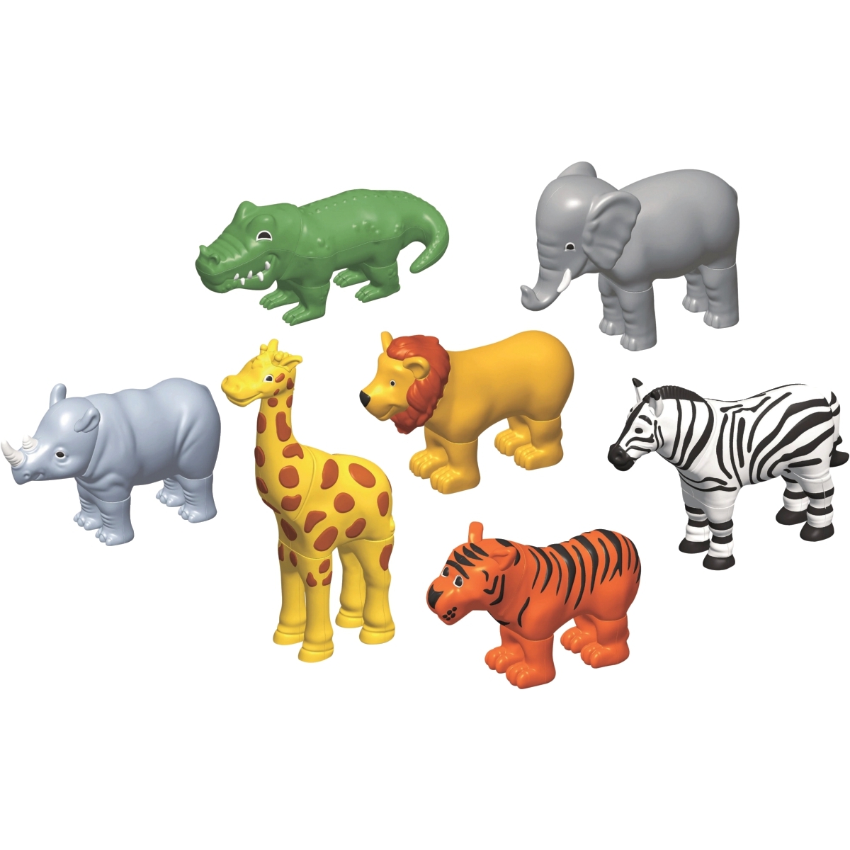 Boite de 7 mini puzzles 3D magnétiques, animaux de la jungle