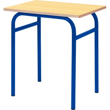 Table fixe 4 pieds 70x50cm T4 bleu