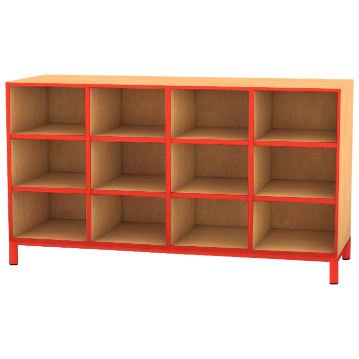 Meuble 12 cases rouge