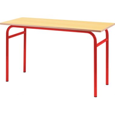 Table fixe 4 pieds 130x50cm T4 rouge