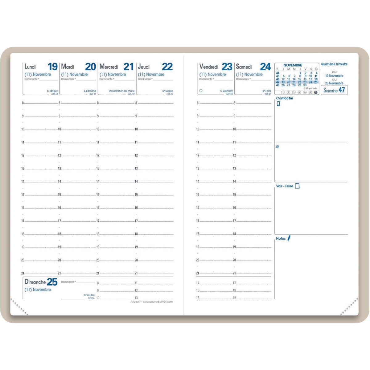 Agenda semainier Bloom 10x15cm rose fleur