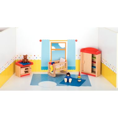 Chambre de bébé pour maison de poupées, 12 éléments