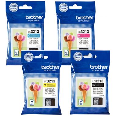 Brother GLACE lot 4 cartouches encre NCMJ haute capacité authentique LC3213VALBP